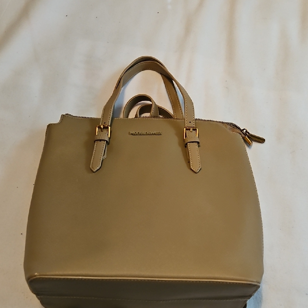 Montana West Tan Leather Top-Handle Backpack